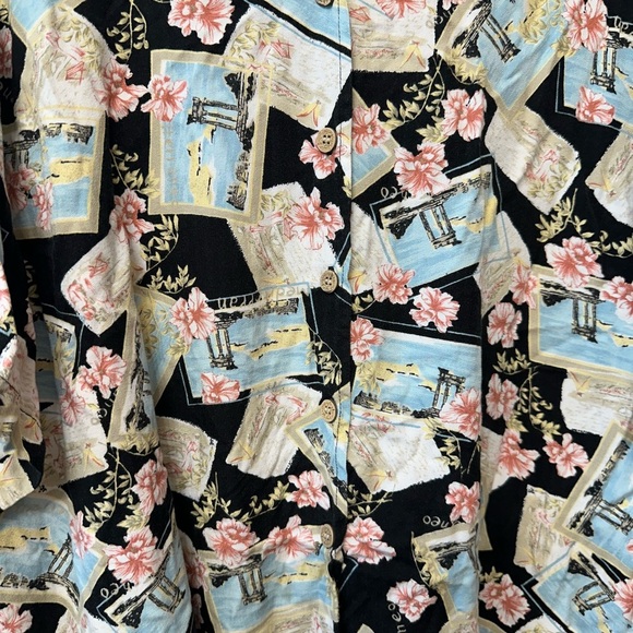 Bahama Beach Woman Y2K Pattern Gyaru button up - Picture 4 of 9